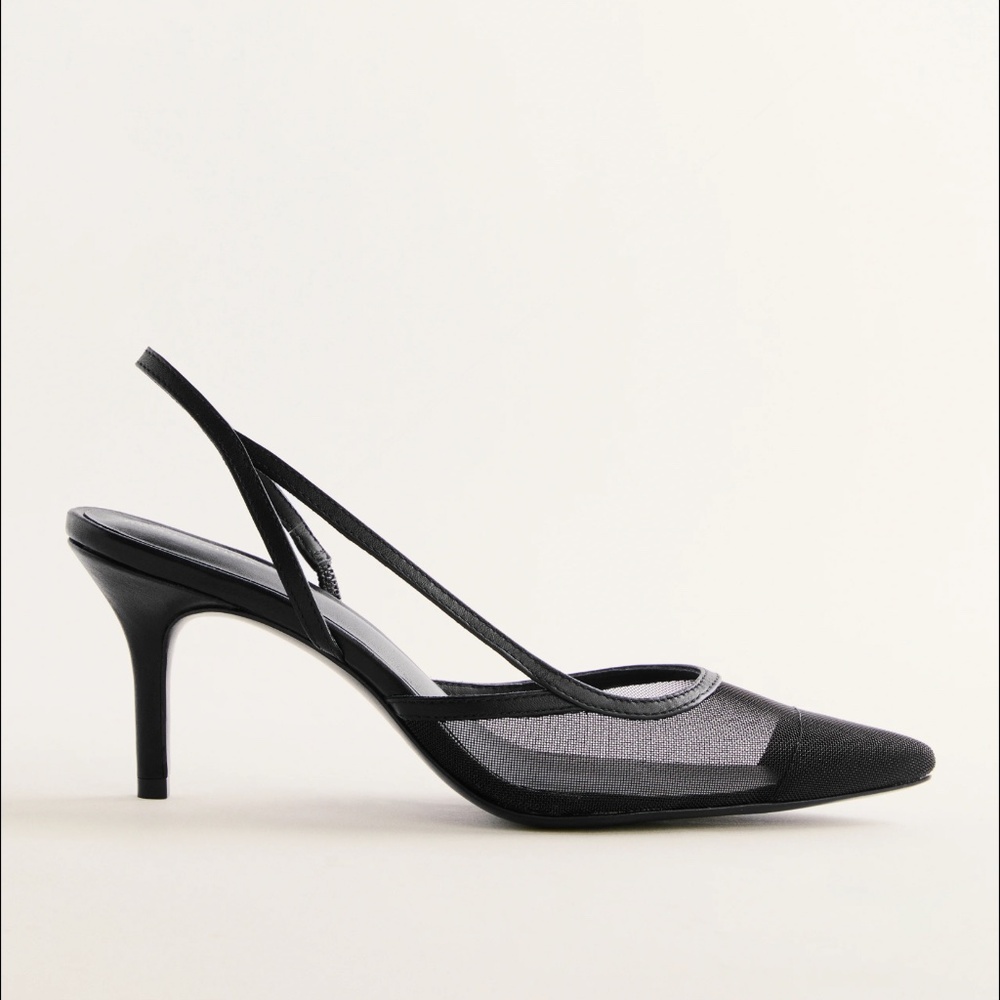 Reformation Whitnee Slingback Heels | Black | 9.5